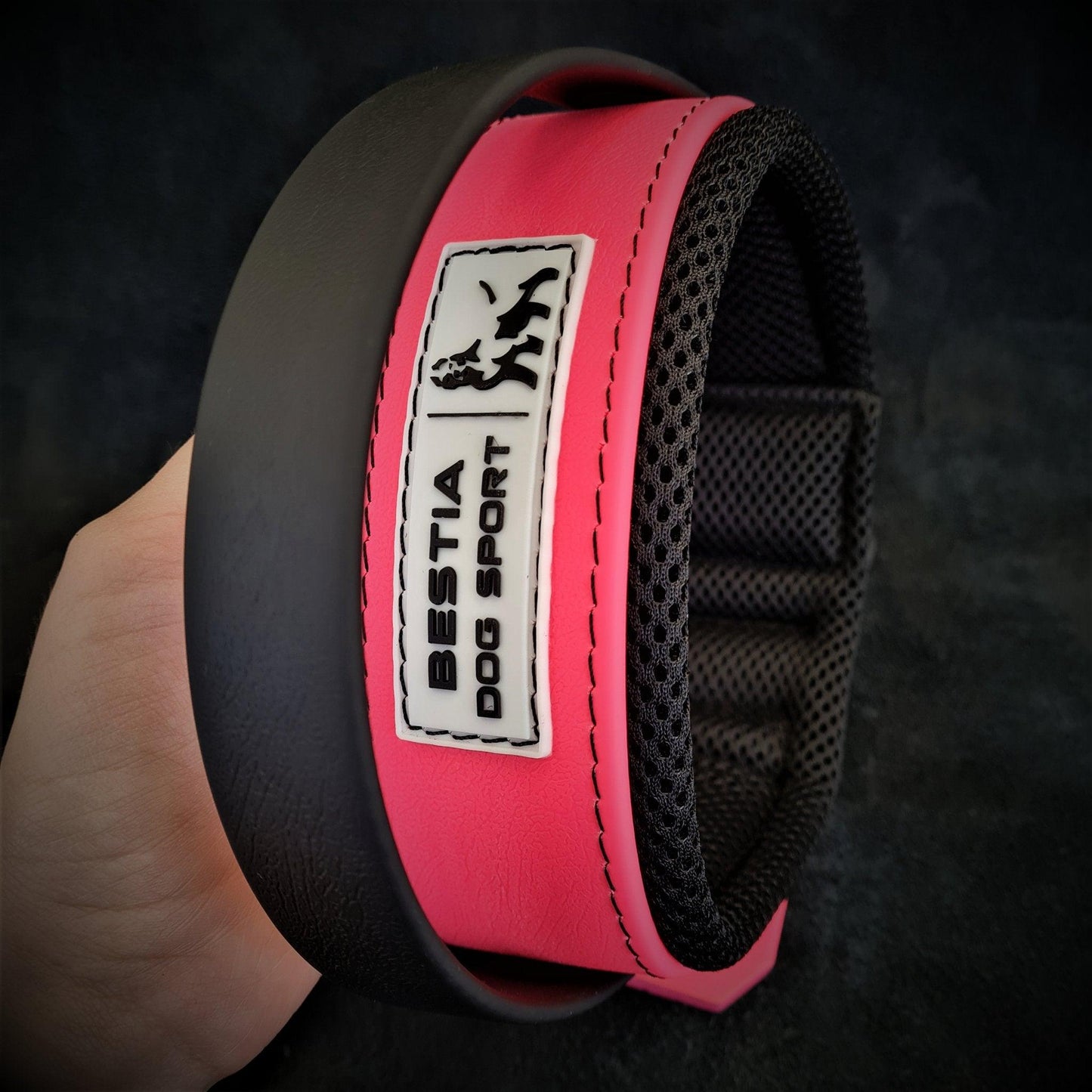 BESTIA DOG SPORT HANDLE COLLAR NEON PINK Training gear