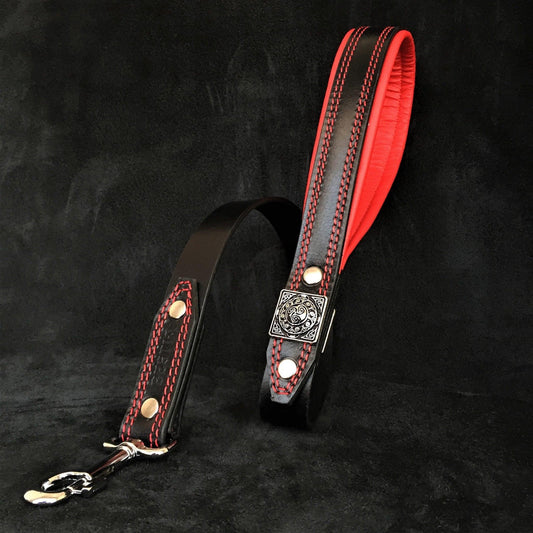 The "Eros" collar 2.5 inch wide black & red Collars