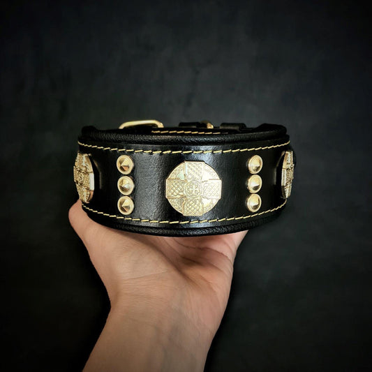 The „Maximus“ collar 2 inch wide gold decoration Collars