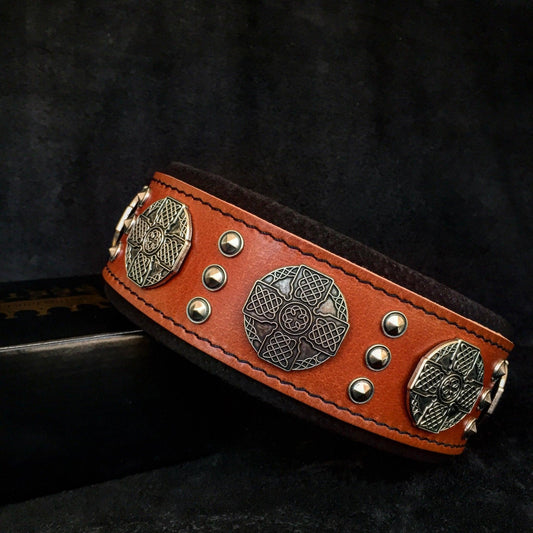 The "Maximus" collar 2.5 inch wide black & silver Collars