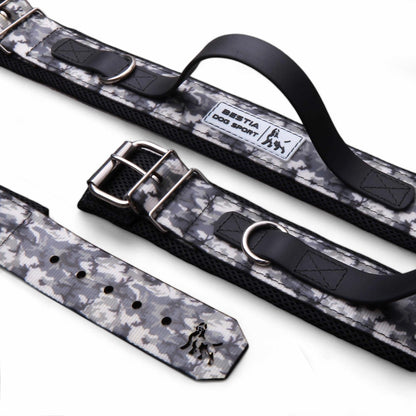 BESTIA DOG SPORT HANDLE COLLAR GREY CAMO - Bestia Collars