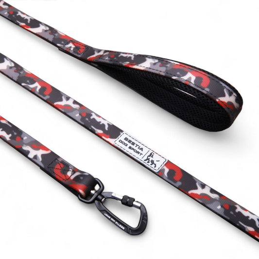 Bestia Dog Sport Tactical Leash Red Camo - Bestia Collars
