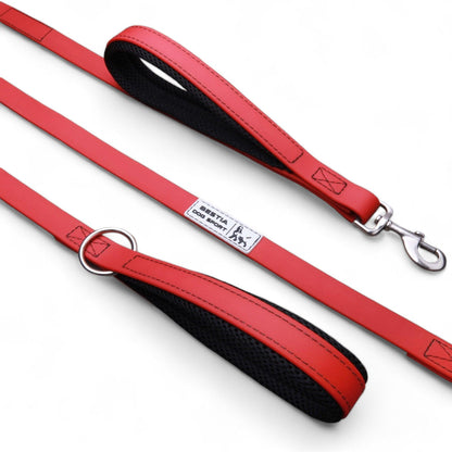 BESTIA DOG SPORT dual handle leash Red - Bestia Collars