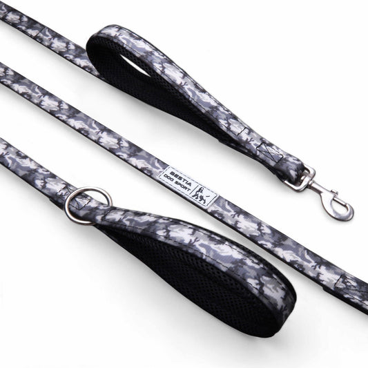 BESTIA DOG SPORT dual handle leash grey camo - Bestia Collars