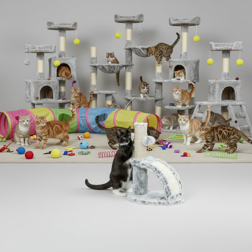 Trixie Junior-Kratzbaum Harvey Mit Bürste Weiss/Schwarz