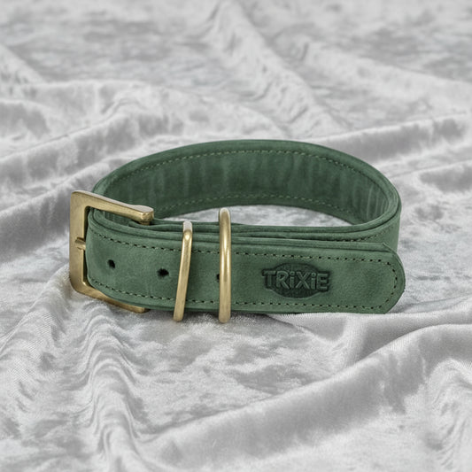 Trixie Hundehalsband Reines Leder Salbeigrün