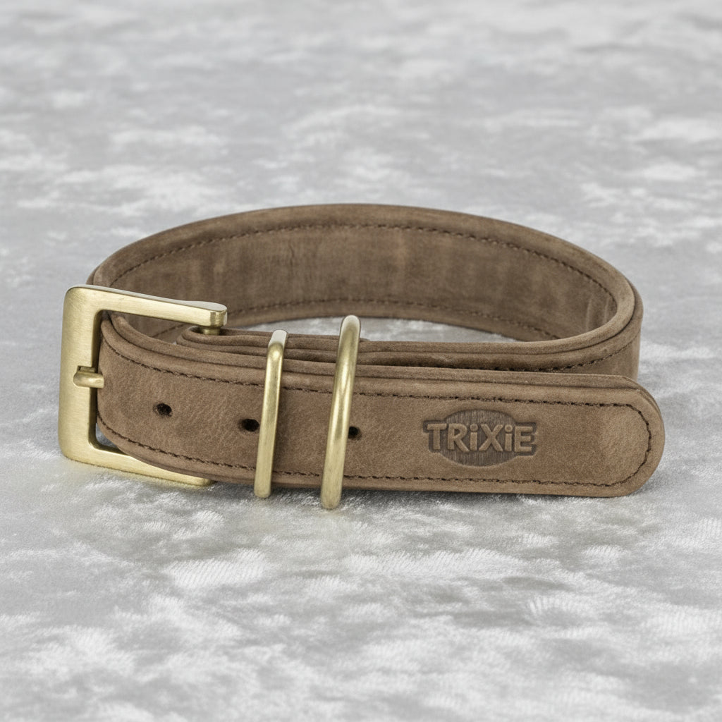 Trixie Halsband Hund Reines Leder Braun
