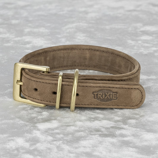 Trixie Halsband Hund Reines Leder Braun