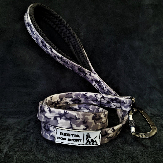 Bestia Dog Sport Tactical Leash Grey Camo Training gear