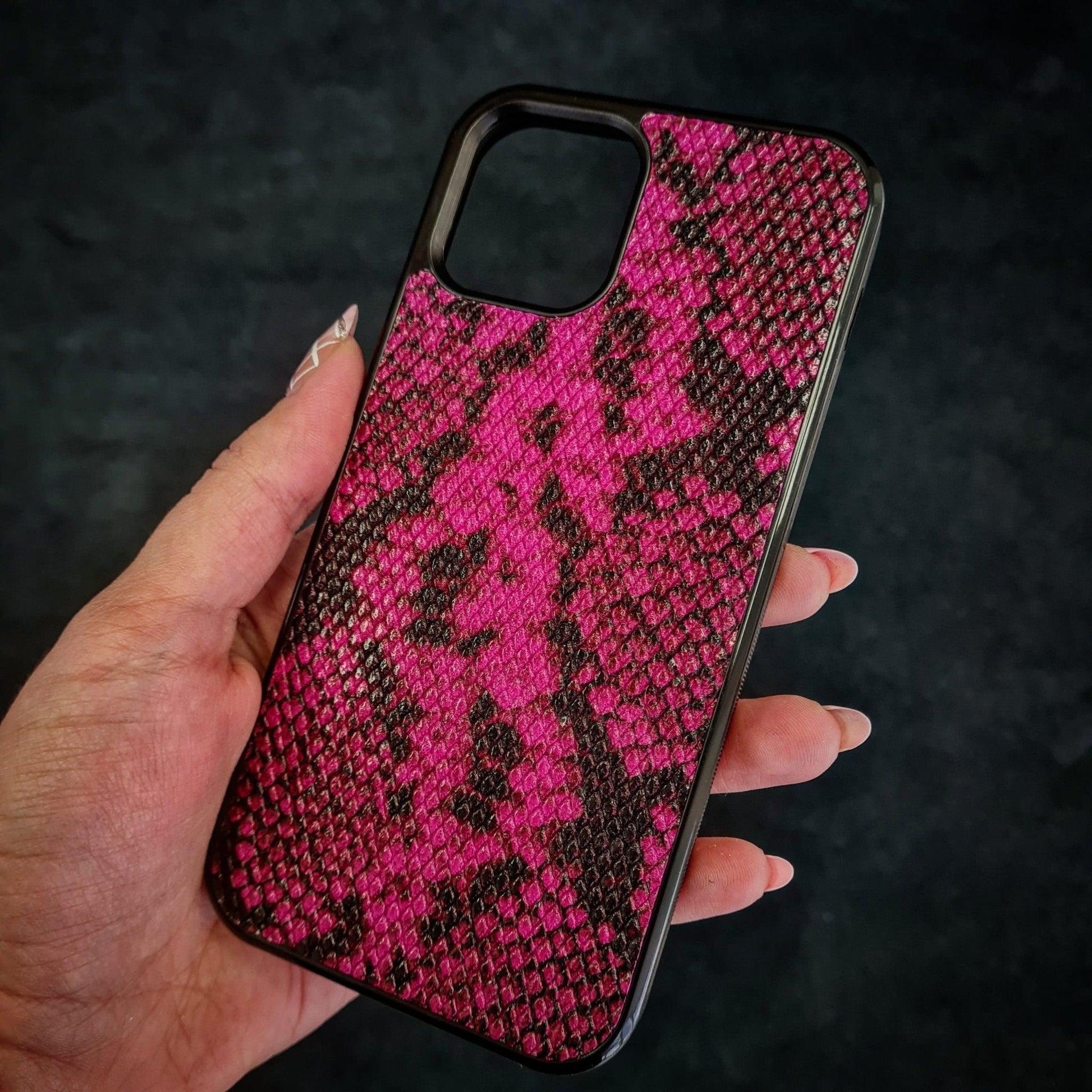 Bestia "Rock Python" Leather Phone Case Pink Accessories