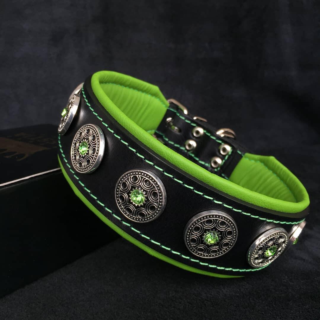 „Bijou“ collar black & green Collars