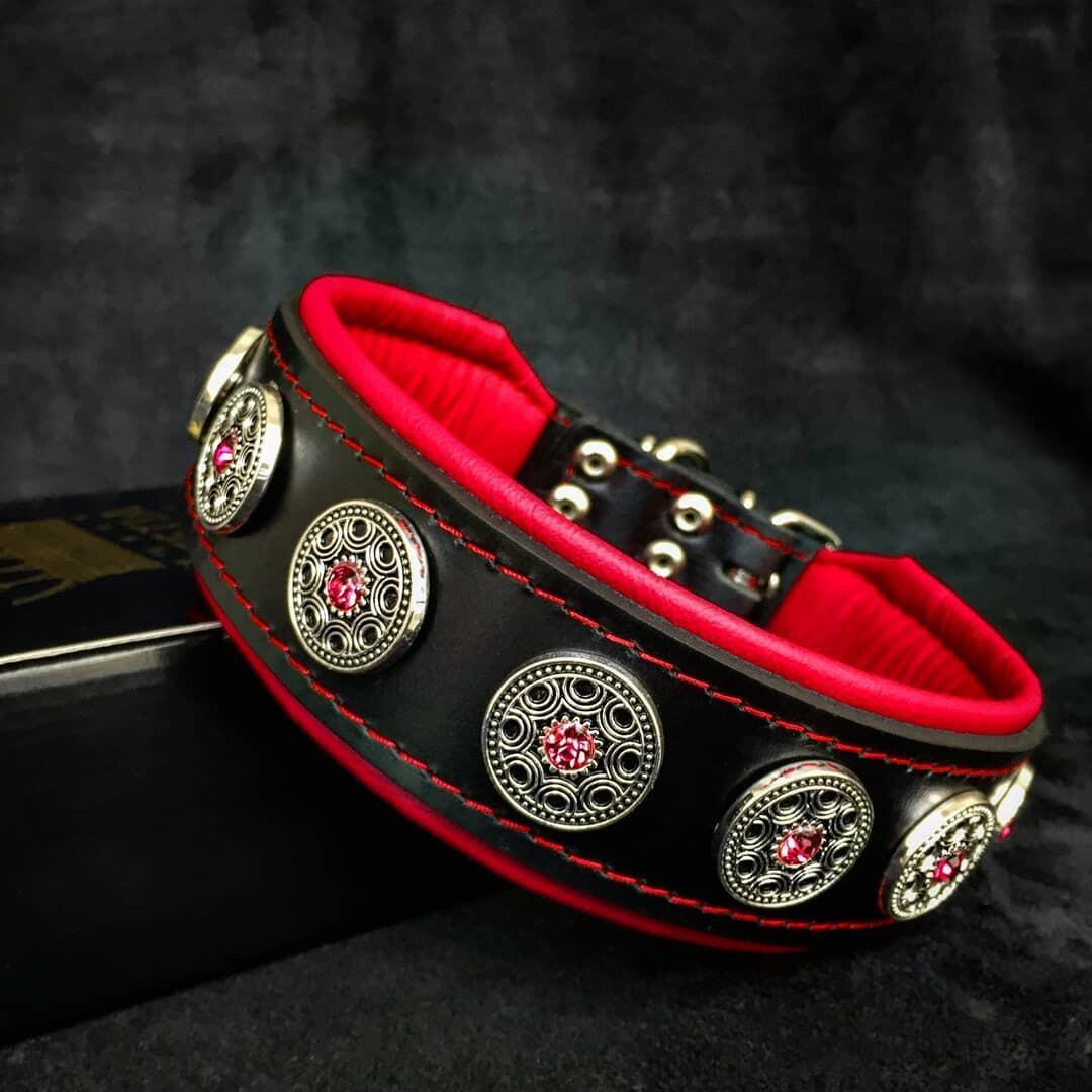 „Bijou“ collar black & red Collars