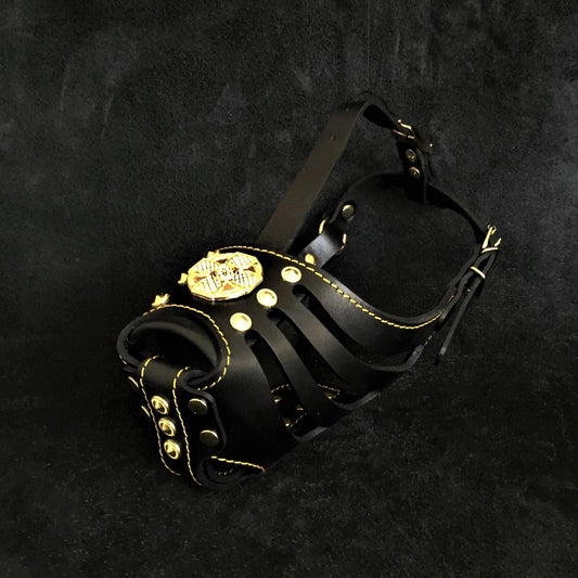 ''Maximus'' Basket Muzzle Black & Gold Muzzles