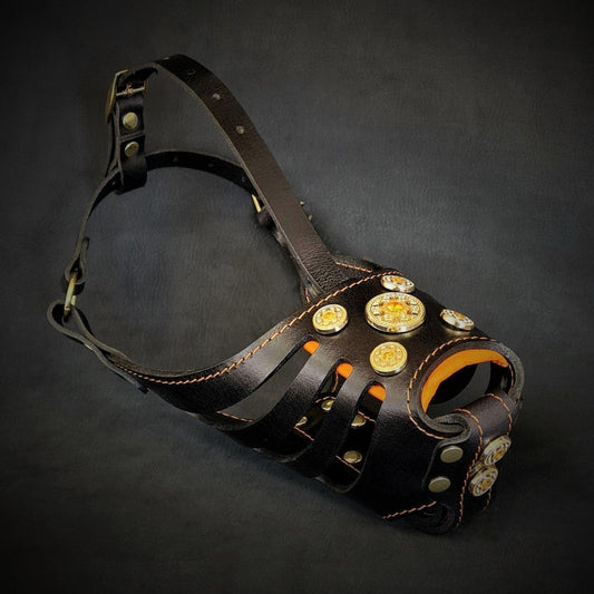 The ''Bijou'' Basket Muzzle Black & Orange Muzzles