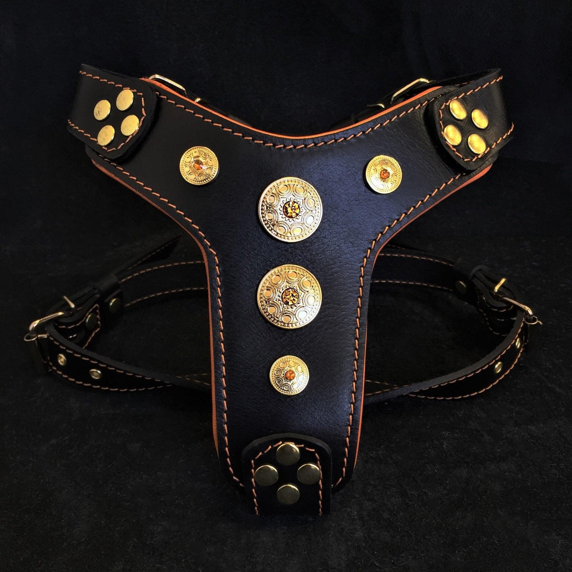 The ''Bijou'' harness Black & Orange Small to Medium Size Harnesses