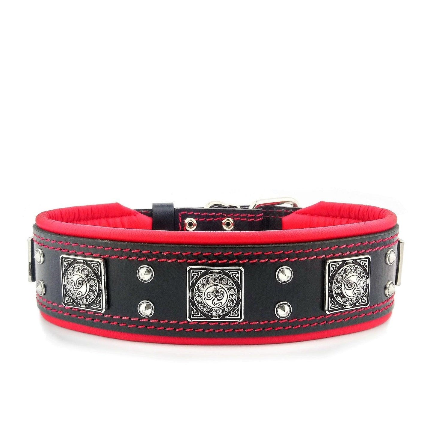 Das "Eros" Halsband 6.35 cm breit schwarz & rot