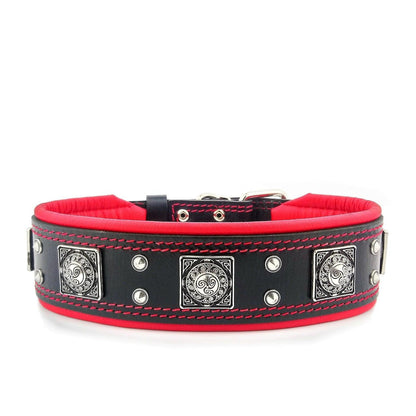The "Eros" collar 2.5 inch wide black & red Collars