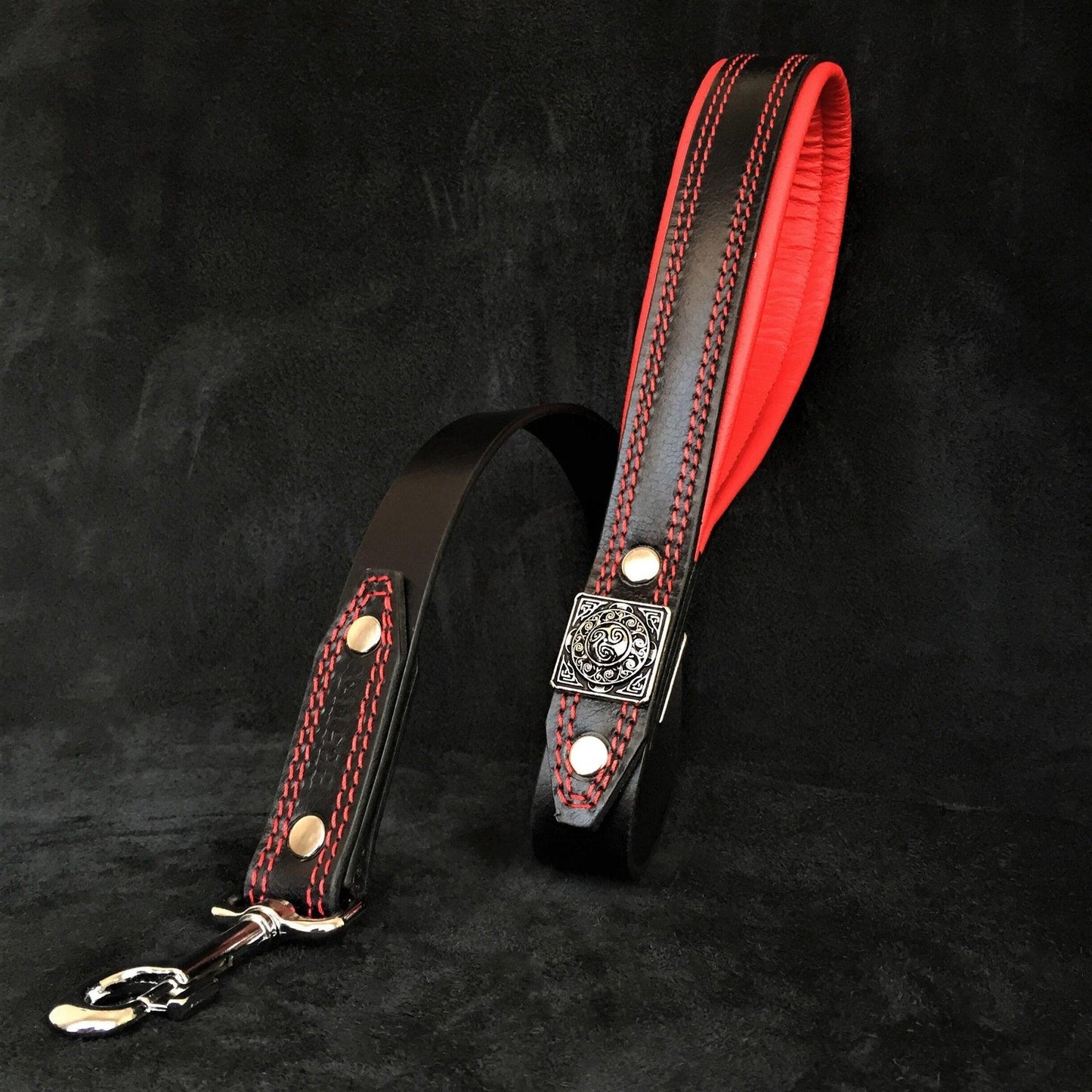 The "Eros" collar 2.5 inch wide black & red Collars