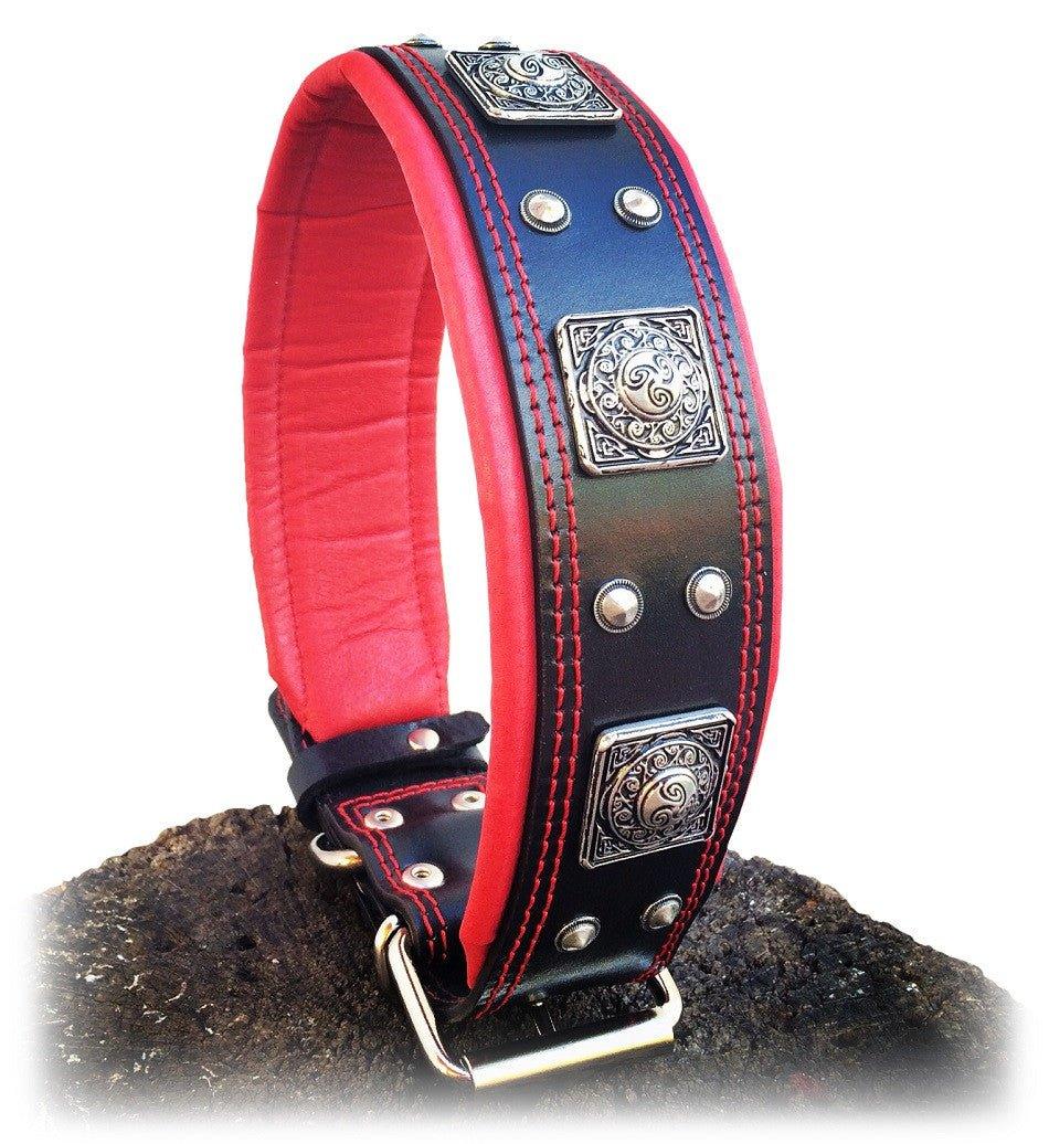 The "Eros" collar 2.5 inch wide black & red Collars