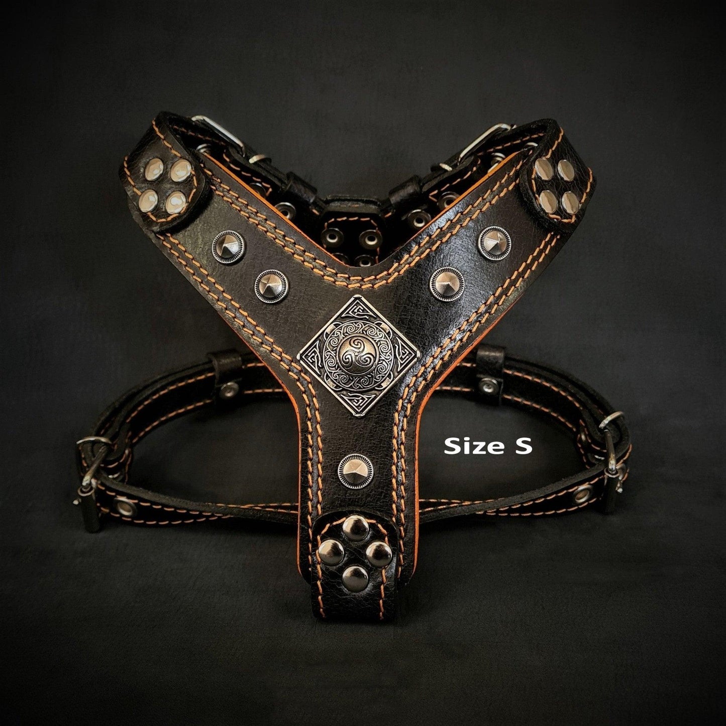 The ''Eros'' harness Black & Orange Small to Medium Size Harnesses