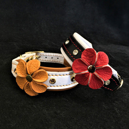 The „Flower“ handmade puppy collar Collars