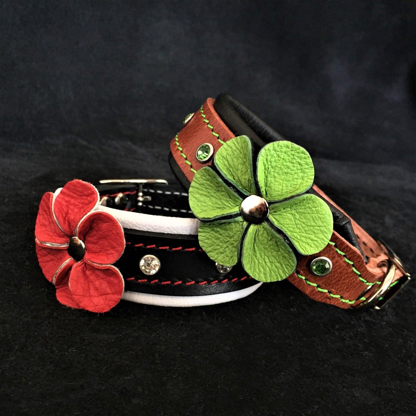 The „Flower“ handmade puppy collar Collars