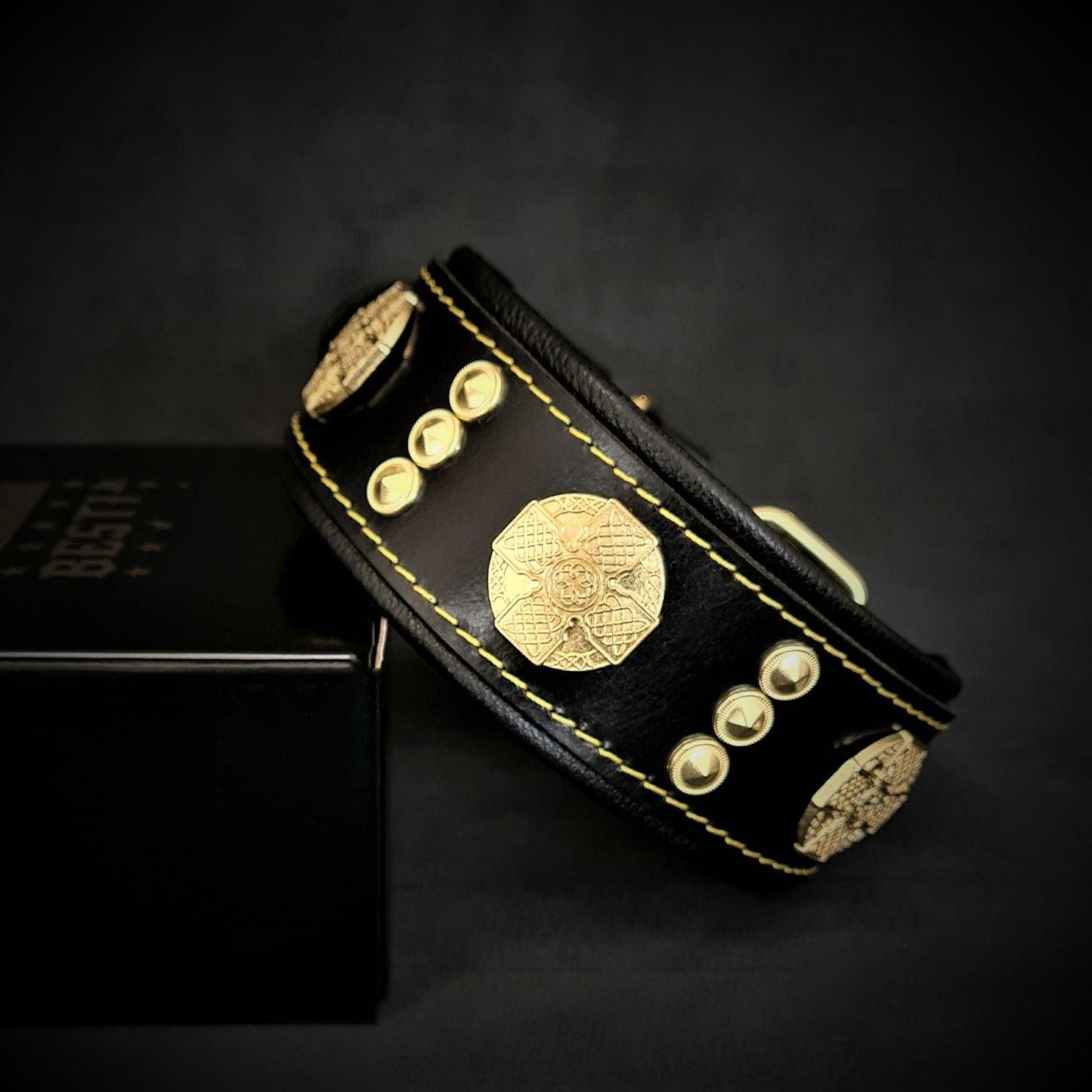 The „Maximus“ collar 2 inch wide gold decoration Collars