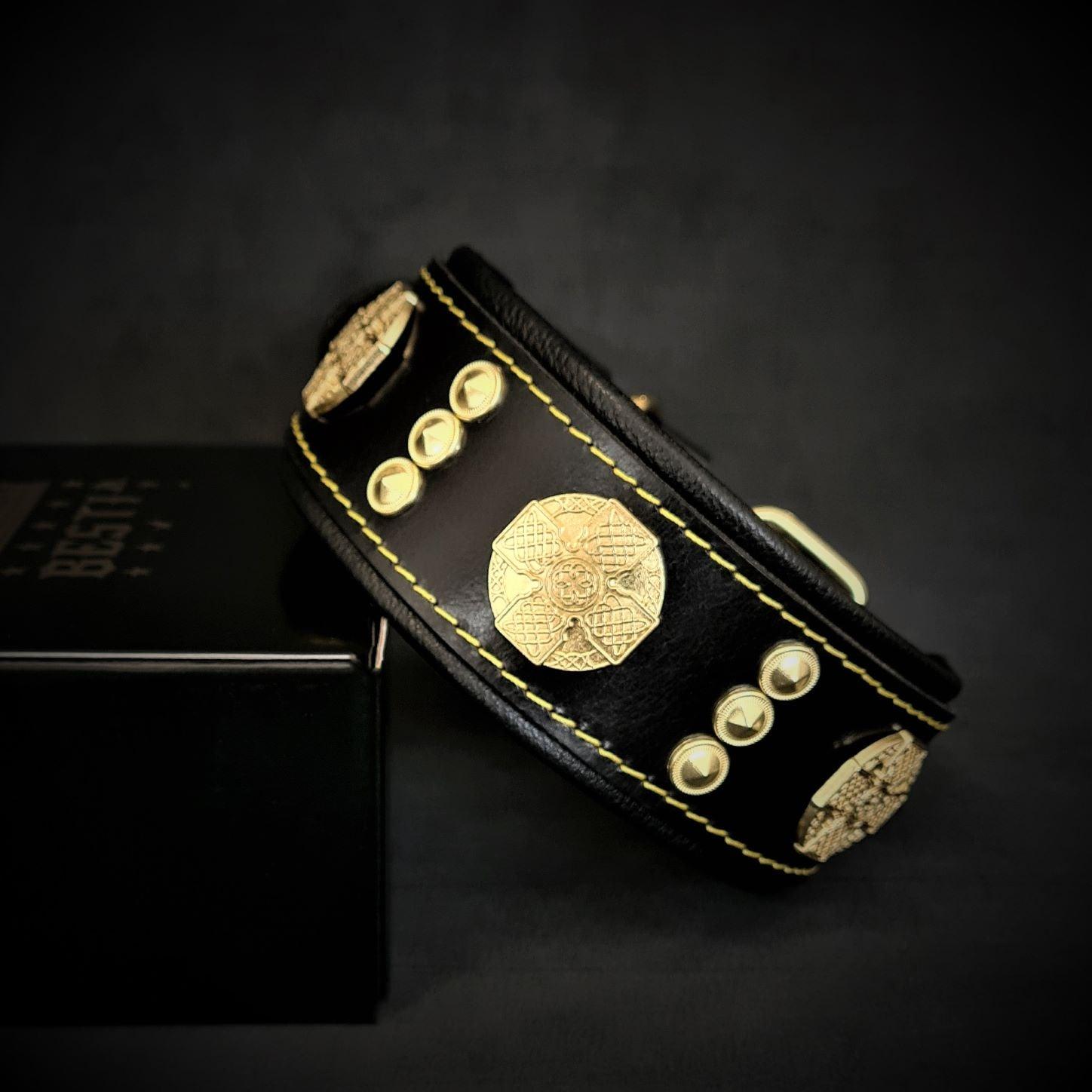 The „Maximus“ collar 2 inch wide gold decoration Collars