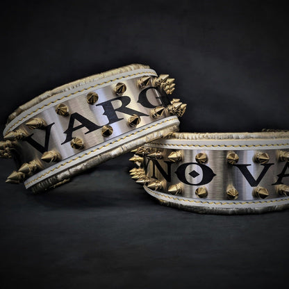 The "Metal" collar White & Gold- personalized! Collars